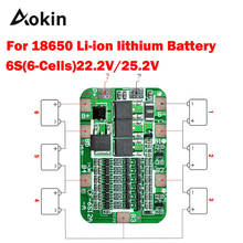 Placa de proteção bms pcb, 1 peça, 6s, 15a, 24v, 6 pacotes, 18650, bateria de lítio, módulo de célula, kit diy 2024 - compre barato