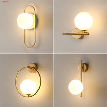 Lámpara de pared Led ovalada de lujo para decoración, candelabro de estilo nórdico, moderno, dorado, con bola de cristal, para Loft, Hotel, pasillo, dormitorio, Industrial 2024 - compra barato