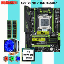Computador desconto HUANANZHI X79 motherboard Pro com DUAL slot NVMe M.2 CPU Xeon E5 2670 C2 com 6 tubos cooler RAM 32G (2*16G) 2024 - compre barato