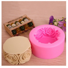 3D круглая силиконовая форма в форме розы для мыла, «сделай сам», форма для мыла ручной работы, форма для мыла, помадки, торта, свечи, рукоделие 2024 - купить недорого