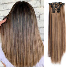 21 Colors 16 Clips Long Straight Synthetic Hair Extensions Clips in High Temperature Fiber Black Brown Hair Pieces 2024 - buy cheap