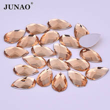 Junao 100 peças 18*25mm grande pedra de cristal champanhe cor strass colagem em acrílico pedras preciosas base lisa grande pedra transparente ab para roupas 2024 - compre barato