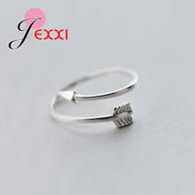 Anillos de plata de ley 925 para mujer y niña, anillos de circonita de cristal de flecha para boda/anillos ajustables de compromiso 2024 - compra barato