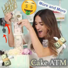 Cake ATM Happy Birthday Cake Topper birthday Pull Money Surprise Money Box Props Money case Creative Cake Decoration toy 2024 - buy cheap