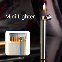 Cigarette Lighter Can Be Put In to The Cigarette Box Fine Grinding Wheel Zinc Alloy Refillable Butane Gasless Mini Lighter 2024 - buy cheap