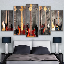 Canvas Paintings 5 Pieces Bass Guitar Collage Wall Art Prints Modern Pictures Frame Home Wall Decor Living Room Music Posters 2024 - buy cheap