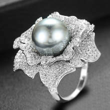 GODKI-abalorios de perlas de imitación para mujer, anillos llamativos de circonita cúbica para dedo, cuentas, joyería Bohemia para playa 2019 2024 - compra barato