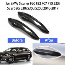 Car Styling Real Carbon Fiber Outer Door Handle Cover for BMW 5 series F20 F22 F07 F15 535i 528i 520i 530i 530d 520d 2010-2017 2024 - buy cheap