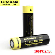 Liitokala 100 peças-bateria de íon de lítio 18650 3.7v 3100ma 35a power para cigarro eletrônico/lanterna led 2024 - compre barato