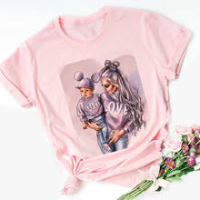 Суперфутболки для мамы и женщин, розовая футболка с принтом «Мама любит», футболки, Женская Футболка harajuku Vogue, топы, уличная одежда 2024 - купить недорого
