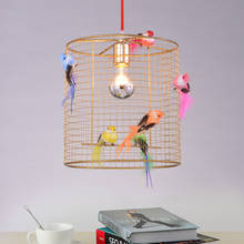 Креативный подвесной светильник в клетку для птиц, скандинавский Лофт, домашний декор для гостиной, спальни, подвесной светильник, современный светодиодный светильник, светильник 2024 - купить недорого