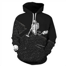 Funny Fashion Hoodies Men/Women 3D Sweatshirts Print Astronaut Vacuum Cleaner Thin Hooded Hoodies Hoody Tops 2024 - buy cheap