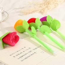 Creative set of oily office stationery rose flowers plush blue flower ballpoint pen student gifts 2024 - buy cheap