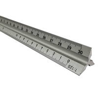 Regla de Metal de aluminio a escala triangular, 30cm, herramientas de dibujo, regla de medición, equipo de enseñanza 2024 - compra barato