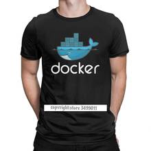 Men Docker Logo Tops T Shirt Linux Javascript Computer Cotton Clothes Funny Fitness Round Neck Tees Graphic Tshirts 2024 - buy cheap