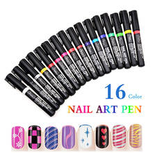 Ручка для 3D дизайна ногтей, 16 цветов для нейл-арта «сделай сам», маркер для рисования УФ-гель-лака, инструменты для украшения ногтей, маникюрные 2024 - купить недорого