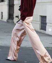 Новые модные, такие же, как и модели, тяжелые шелковые розовые брюки длиной до колен, женские брюки с подкладкой, Arlenesain 2024 - купить недорого