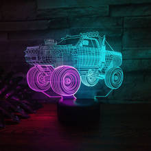 Cool SUV Car 3D illusion Night Light 7 Color LED Table lamp Touch USB Mood Lamp Kids Sleeping Light for Children Christmas Gift 2024 - buy cheap