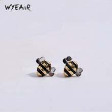 WYEAIIR exquisito abeja lindo de moda literaria dulce Simple salvaje de la plata esterlina 925 mujer pendientes 2024 - compra barato