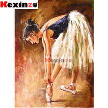 Kexinzu-pintura de diamante 5D DIY "Chica Ballet", mosaico bordado, pegatinas de punto de cruz, decoración, regalo X7754 2024 - compra barato