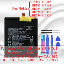 Аккумулятор HE342 для Nokia X6 2018 6,1 Plus TA 1099 X5 TA 1109 5,1 Plus 6 7 9 3,1 6,1 8,1 2018 3,1 Plus X71 X7 TA-1131 TA-1119 2024 - купить недорого