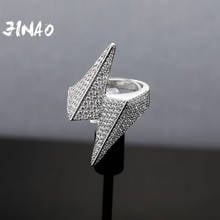 JINAO высококачественный хип-хоп Оригинальное кольцо с подсветкой AAA + CZ, для мужчин и женщин, ювелирные изделия для подарка 2024 - купить недорого
