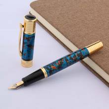 luxury calligraphy blue Ice flower golden Medium Nib Fountain Pen Stationery Student Office school supplies 2024 - buy cheap