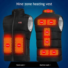 Smart Area 9 Heating Vest Usb Heated Vest Double Switch Control Front And Back Winter Couples Jacket Three Temperatures Usb Vest 2024 - buy cheap