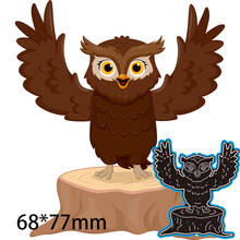 Metal Cutting Dies Owl on the Wooden Stack New  Scrapbook Decoration Template Embossing DIY Paper Card Craft 68*77mm 2024 - buy cheap