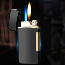 Butane Turbo Lighter Two Flames Metal Gas Lighter Cigarettes Lighters Metal Lighters Smoking Accessories Gadgets for Men 2024 - buy cheap