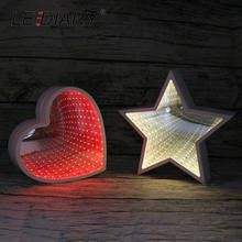 LEDIARY Novelty LED Tunnel White Night Light Heart Star Cloud Shape Cosmetic Mirror Abyss Effect Gift Decoration For Christmas 2024 - buy cheap