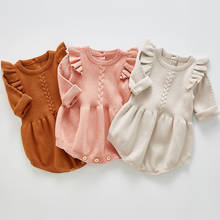Newborn Baby Girls Boys Knitted Romper Baby Clothes Cotton Woolen Baby Rompers Ruffle Infant Baby Boys Jumpsuit Triangle Sweater 2024 - buy cheap