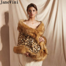 Janevini jaqueta feminina de pele sintética, casaco etol sexy de casamento para inverno, vestido de noite com pele pedalada 2024 - compre barato