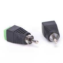 Conector macho rca para terminal av, cabo de conexão para áudio macho, adaptador preto, alto-falante 4 2024 - compre barato