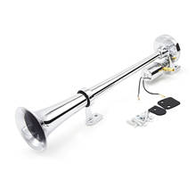 Bocina eléctrica de trompeta de un solo tubo, Kit de altavoz de aire fuerte cromado, 150dB, 12V/24V, Universal para tren, camión 2024 - compra barato