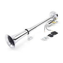 Single-tube Trumpet Electric Horn Chrome Loud Air Horn Loudspeaker Kit 150dB 12V/24V Universal for Train Truck Lorry 2024 - buy cheap