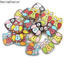 50PCS 2 Hole Cute Owl Multicolor Wood Sewing Buttons for Kids Clothes Scrapbooking Decorative Botones Needlework DIY Accessories 2024 - buy cheap