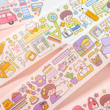 Kawaii DIY Scrapbooking Masking Washi Tape Paper Adhesive Tape Cute Bear Stationary School Label Stationery Supplies Decoration 2024 - buy cheap