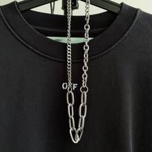 Collar de cadena de suéter de Camiseta corta con personalidad de moda para hombres y mujeres, adornos colgantes, cadena de hierro de Hip Hop, accesorios de ropa 2024 - compra barato