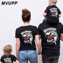 SHaRRRK animal cartoon print  Family Look Mother Daughter big sister little brother solid cotton tshirt  women clothes  tops 2024 - buy cheap
