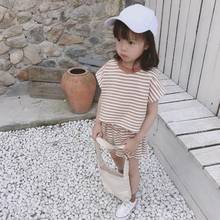 Summer Baby Toddler Girls Clothing Sets Children Outfits Kids Girl Clothes Set Striped T-Shirts + Shorts Two Piece Tracksuit 2024 - buy cheap