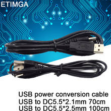 Cable de conversión de energía USB a DC5.5 x 2,1mm, cable de alimentación DC5.5 DC, cable de datos 5V 2,5 2024 - compra barato