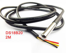 Sensor de temperatura DS18B20, Sensor de sonda de temperatura impermeable de 2M 18B20 con paquete de acero inoxidable, sensores electrónicos DIY 2024 - compra barato