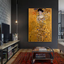 Retrato de Adele Bloch, pinturas en lienzo en la pared de Gustav Klimt, reproducción de pintura al óleo, carteles artísticos de pared para sala de estar 2024 - compra barato