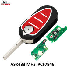 Folding Remote Key Fob ASK 433MHz PCF7946 3 Button for Alfa Romeo 147 156 166 GT 2024 - buy cheap