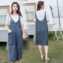 Summer Loose Pregnant Women Strap Demin Dress for Casual Maternity Women Overalls Suspender Dresses Pregnancy Clothes Plus Size 2024 - buy cheap