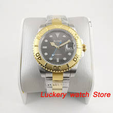 40mm bliger men's watch gray dial luminous mark date sapphire glass golden Bezel miyota Automatic movement BA220 2024 - buy cheap