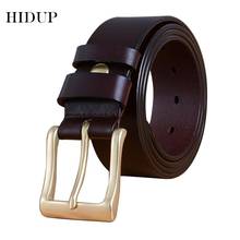 HIDUP Men's Retro Styles Brass Pin Buckle Metal Belt Jeans Accessories Top Quality Design Cow Skin Genuine Leather Belts NWJ806 2024 - buy cheap