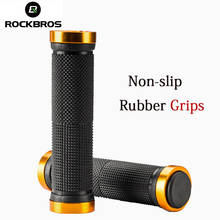ROCKBROS Rubber Mountain Bicycle Handle Grips Particle Anti-Skid MTB Bike Handlebar With Bar End Cover Aluminum Ring Lock Fixing 2024 - buy cheap