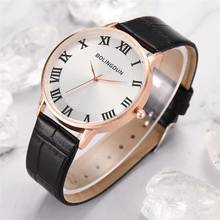 Relógios românticos femininos de couro, relógio de pulso vintage preto de quartzo para casal 2024 - compre barato